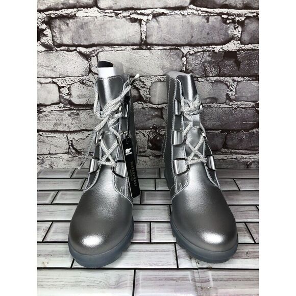Sorel x Disney Joan of Arctic Metallic Silver Lace Wedge Frozen Boots Women 5/37 - Picture 1 of 16